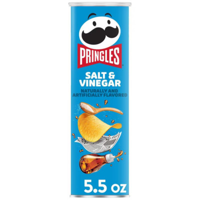 Pringles SALT & VINEGAR Flavored Potato Crisps Chips 5.5oz 158g Can New