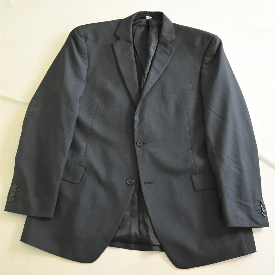 Apt 9 44R 36x30 Navy Blue Herringbonen Mens Jacket Pants Suit - Image 2 of 4