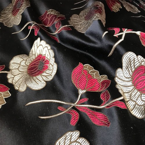 Chinese Floral Satin Faux Silk Fabric Brocade DIY Bag Clothes Sewing Material - Picture 14 of 14