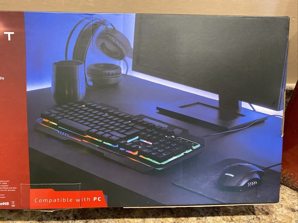 EVO CORE GAMING KIT 3 IN 1 LED GLOW PACK NEW IN BOX KEYBOARD MOUSE STRIP LIGHT - Image 4 of 4