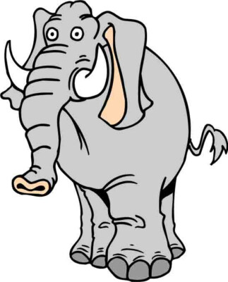 Autocollant Vinyle éléphant Humoristique 10x15cm - Sticker Déco Animal Multicolore