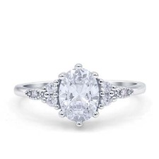 Oval Art Deco Marquise Antique Style Engagement Ring 925 Sterling Silver