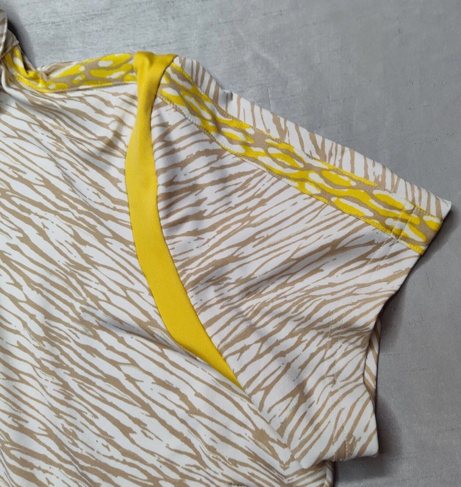 TAIL TECH женщин XL желтовато-коричневый желтый белый животных печати 1/2 Snap Activewear гольф поло - Изображение 3 из 4