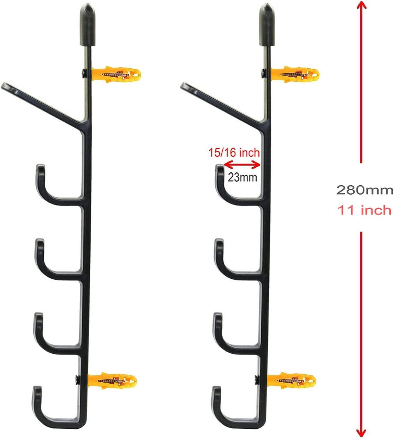1Pair Fishing Rod Storage Rack, Horizontal Wall Mount Fishing Pole Holder Storag