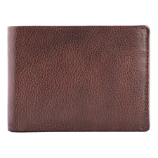 DiLoro 2 ID Window RFID Blocking Wallets for Men Bifold Top Flip Slim Gem Brown