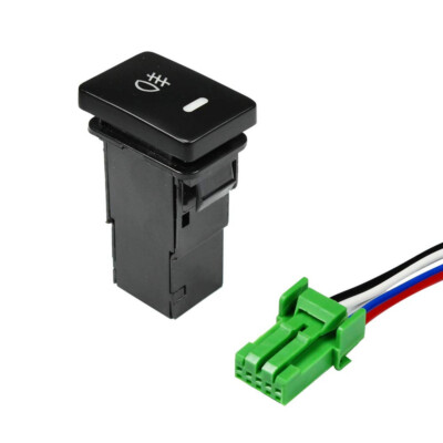 1Pcs 4-Pole 12V Fog Lamp Push Button Switch w/ LED Background For Toyota Vehicle