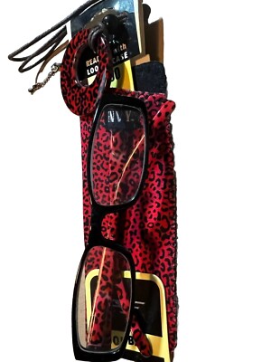 Women s Readers +2.00 With Loop & Case (Red Animal Print)