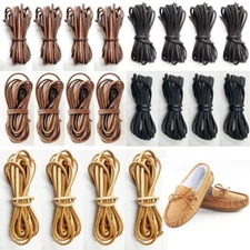 1/2/4pcs COW Leather Strip Cord Braiding String Crafts Shoelace Tan 3mm 5 Yards