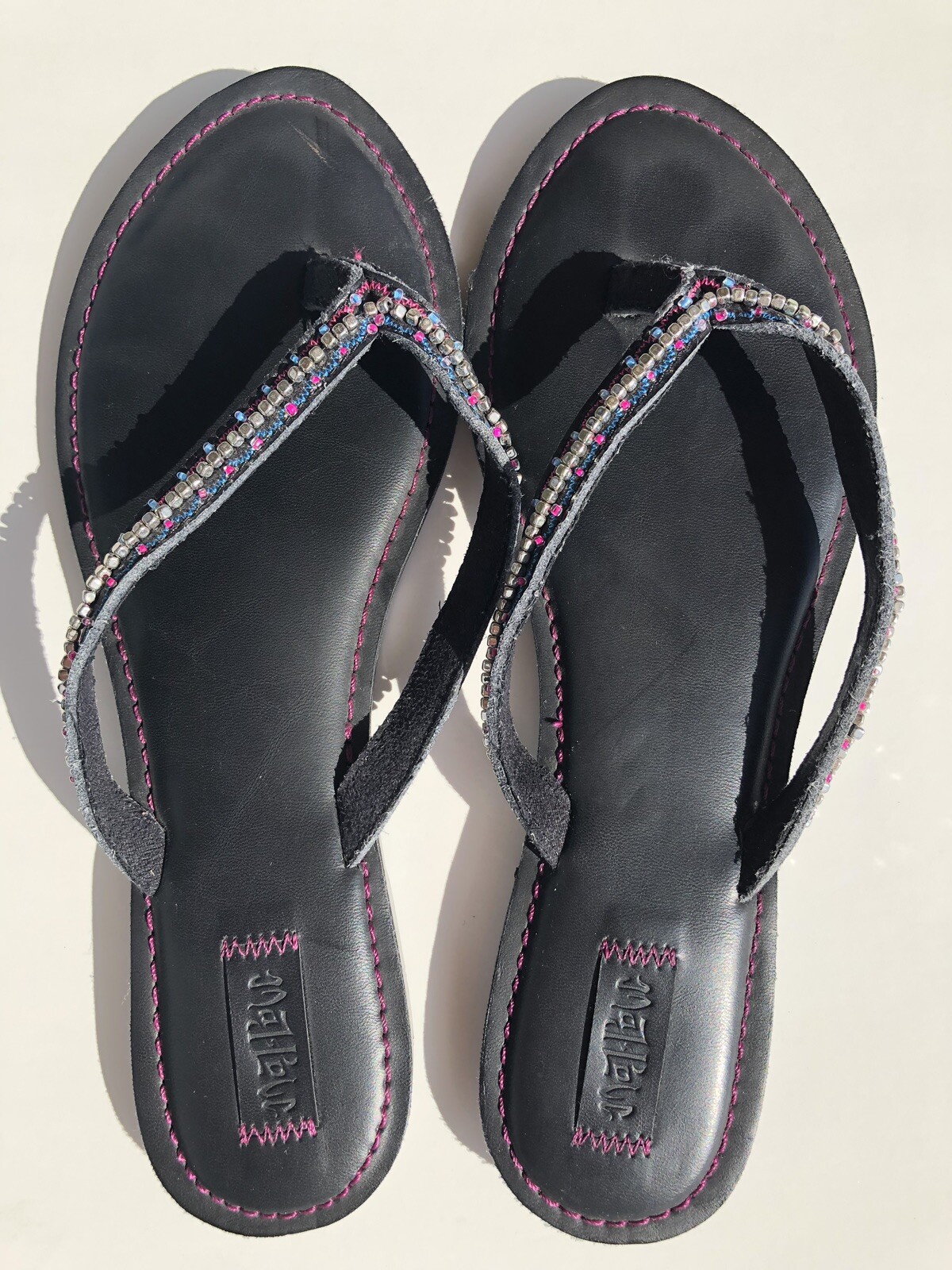 beaded flip flop sandals