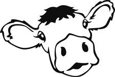 Moo Cow Farm Animal Face Vinyl Decal Sticker for Car/Window/Wall