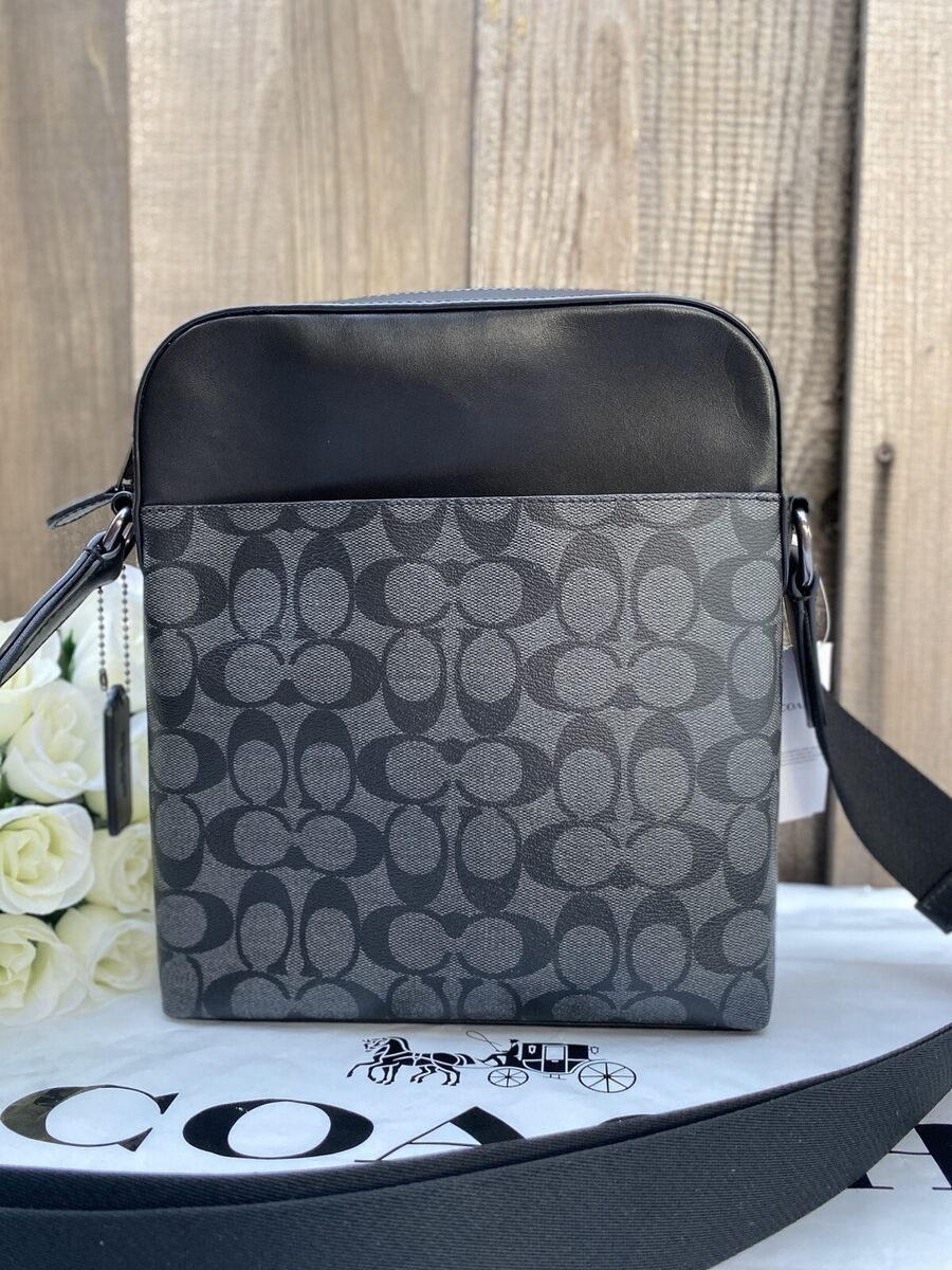 NWT Coach Houston Flight Bag In Signature Canvas for Men