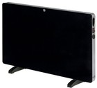 Adam iRad Freestanding Electric Panel Heater in Black Glass with Thermostat