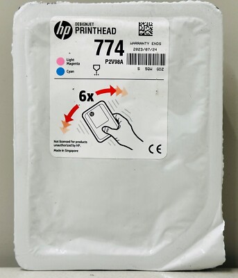 New Genuine HP 774 Light Magenta & Cyan Printhead Cartridge [P2V98A]