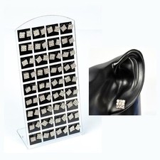 ¤ BOUCLES D OREILLES puces STRASS BLANC serti  6 mm zirconium  neuf !!!