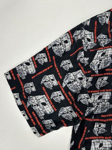 Vintage Ruff Ryders Ryde Or Die Button Up Silk All Over Print DMX Rap Tee XL/2XL - Picture 9 of 15