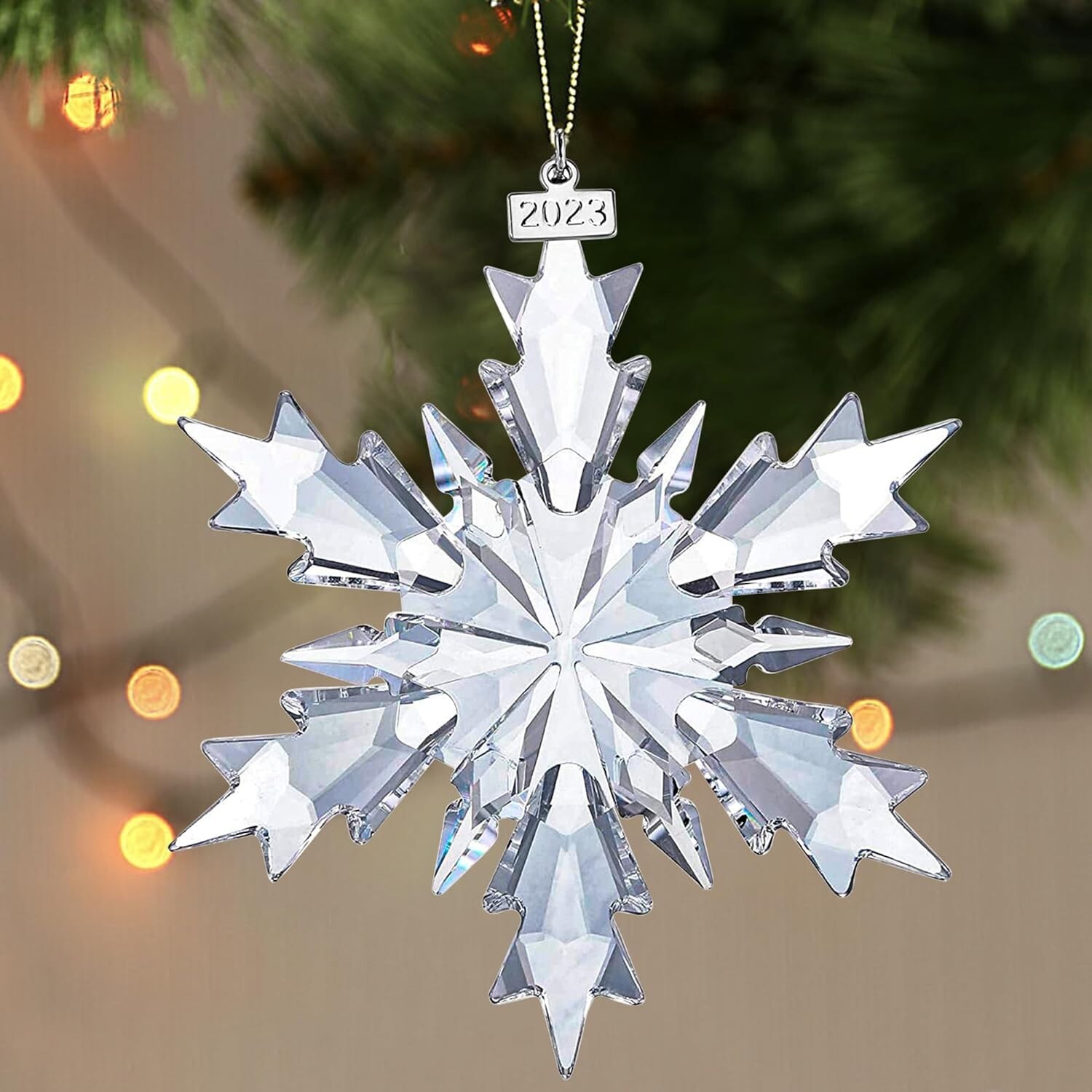 2023 Annual Edition Snowflake Crystal Christmas Ornament, Large Crystal