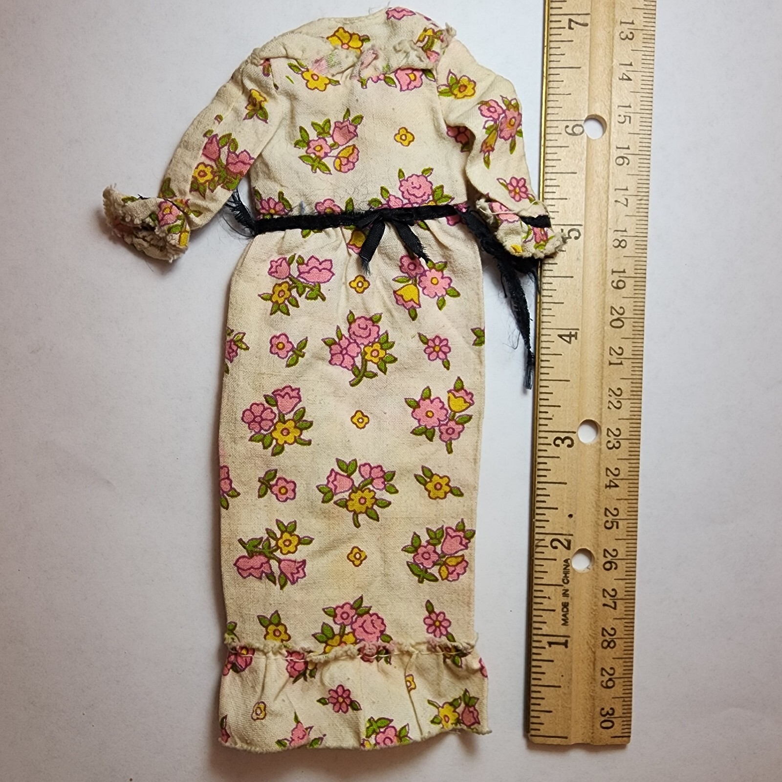 Vintage 1967 Barbie SKIPPER Pink Floral Granny Dress Best Buy Outfit