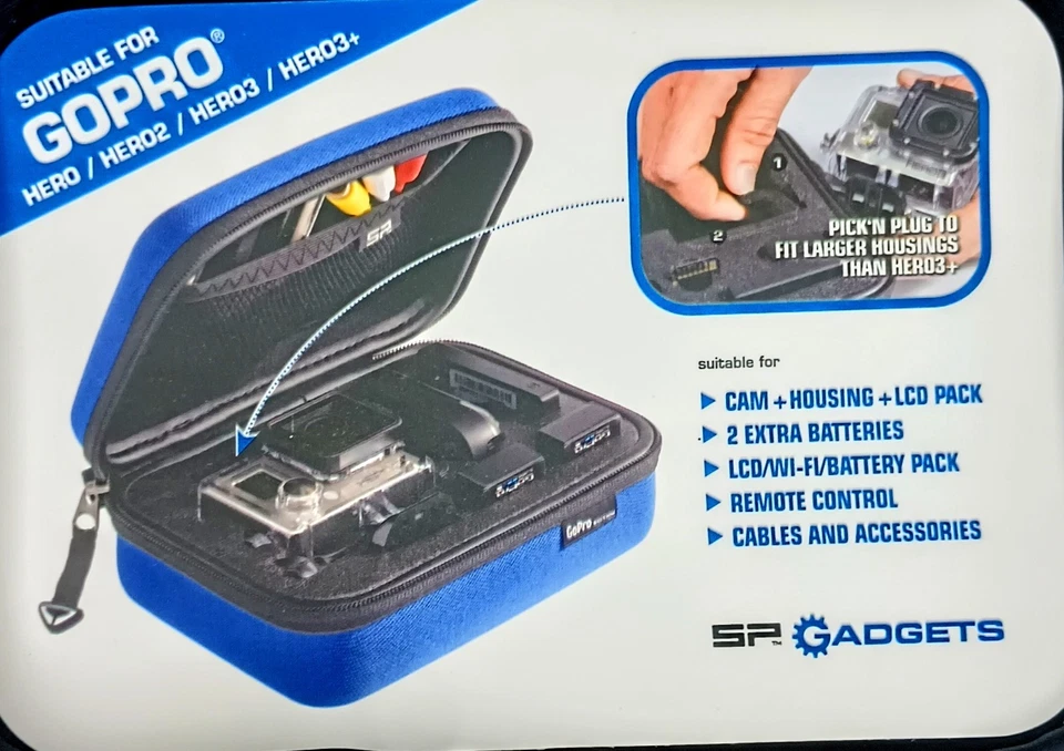SP Gadgets  Go Pro Action Cam Travel Case POV Camera Protective Box Blue  - Image 4 of 4