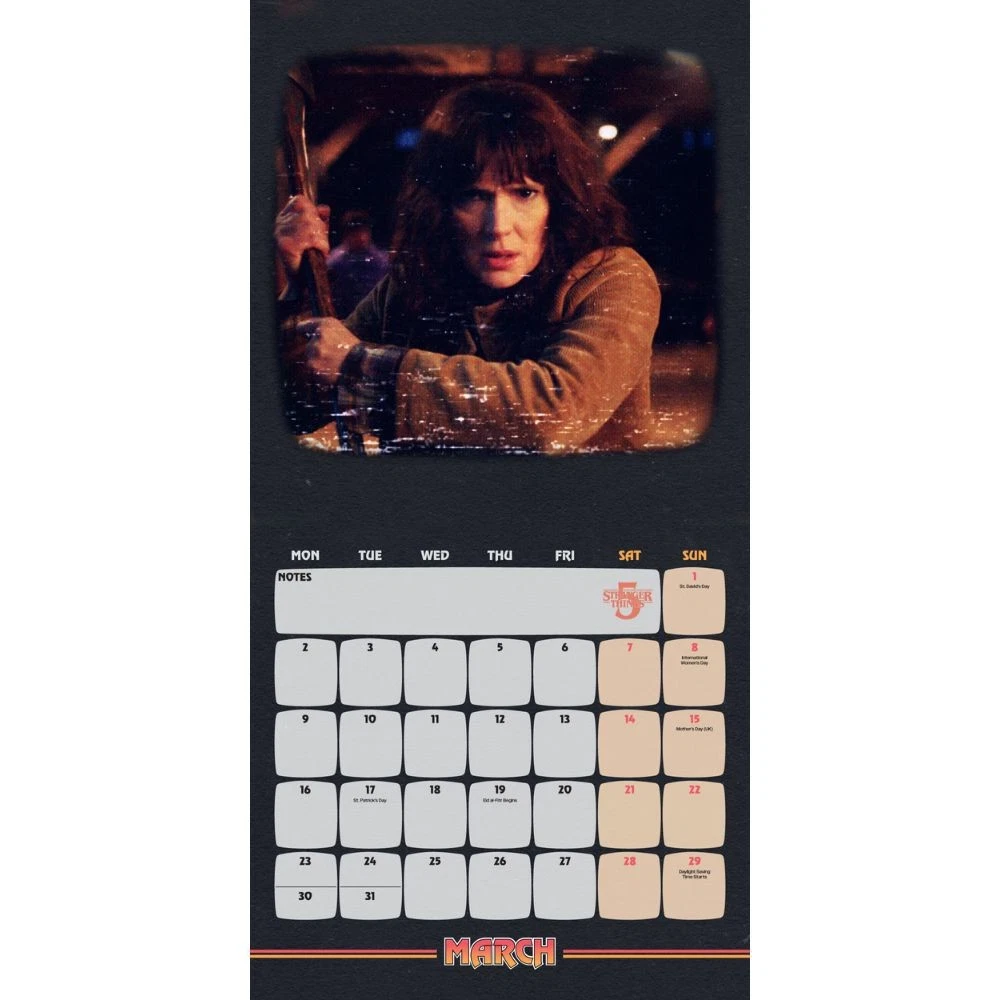 2026 Stranger Things Season 5 Square Wall Calendar Vertical Monthly Calendar