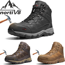 Men Waterproof Protective Steel Toe Industrial Boots Hiking Work Boots