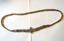 Antiguo Cinturón de Boda Intrincado Indio Plata 33" 290gr