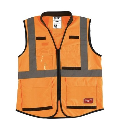 Milwaukee 48-73-5092 High Visibility Orange Performance Safety Vest - L/XL (CSA)