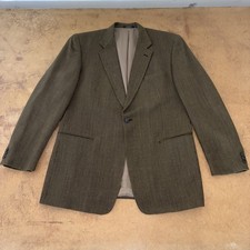 VTG Monsieur Givenchy Men  s Birdseye Plaid Blazer Jacket Black Gold Sz 48L RARE