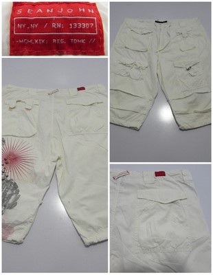 SEAN JOHN Herren Shorts Weiß W40 UK L SKU Y09845