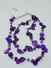 Style & Co Shell Rope Long Necklace Purple 42" Lobster Clasp