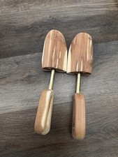 Unbranded Wood Shoe Trees Pair with Handles Wooden Insert Shoe Shapers