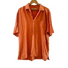 Tommy Bahamas Silk Orange Button Up Dress Shirt Size XL