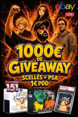 1000€ de GIVEAWAYS ! PIKACHU VAN GOGH PSA 10 + 151 + SCELLÉ ---> 1€ PDD !