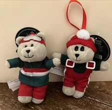 Starbucks 2019 Bearista Teddy Bear Boy  Girl Ski Christmas Holiday Ornaments