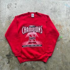 VINTAGE University of Nebraska Sweater Large Red 1997 Champions Huskers