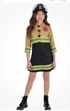 Firefighter Costume Dress Jacket Girls Child Large 12-14 Halloween Costume