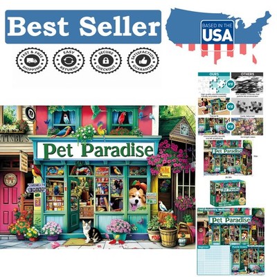 300-Piece Colorful Pet Shop Jigsaw Puzzle for Family Fun & Creative Thinking