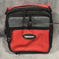 Vintage Case Logic CD Player Case Grey Red 6.5x6.5x3.5