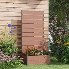 Outsunny Raised Garden Bed with Trellis, Standing Planter Box, Light Brown