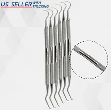 6 Pcs Dental Probe #5 Explorer Double Ended Denture Instruments German Grade