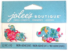 Mini Elephants India Henna Mehndi 12 pc Jolee's 3D Embellishment 2013