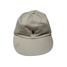 Polo Ralph Lauren Beige Navy Blue Pony Logo Cap Hat Kids Preppy STAINED OSFA
