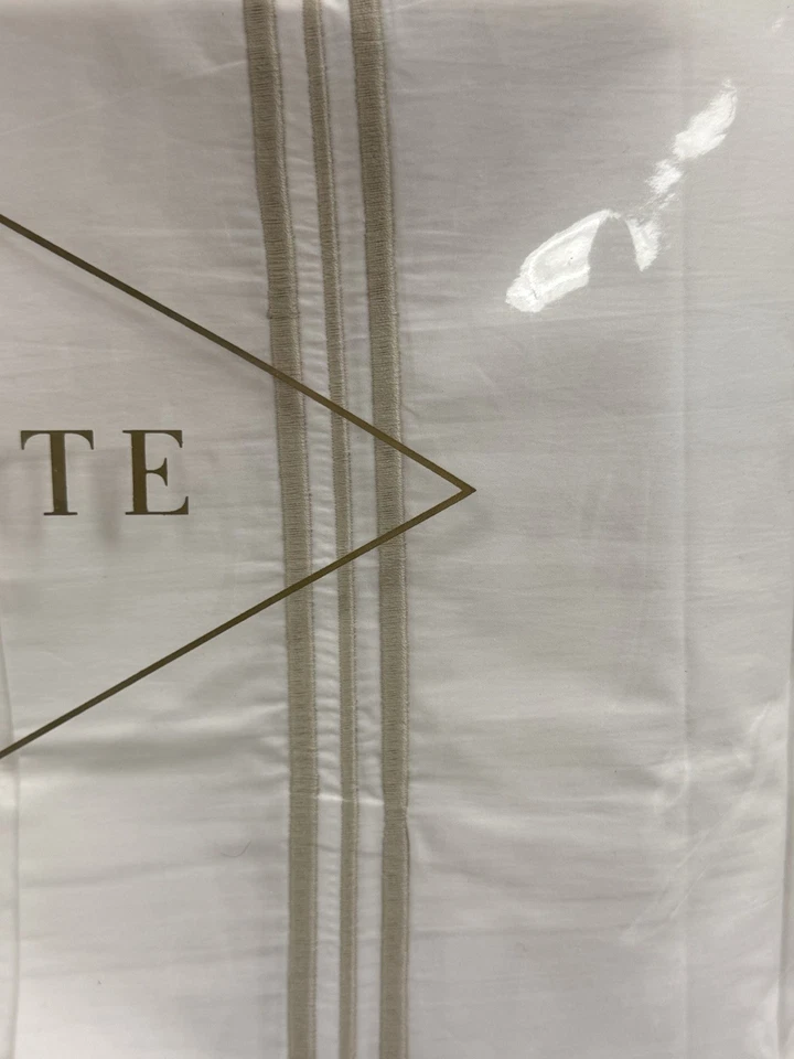 Juego de Sábanas Frette Triplo Popeline Queen Blanco/Beige Salvaje 3 Piezas Nuevo Ver Desc Foto 2 de 4