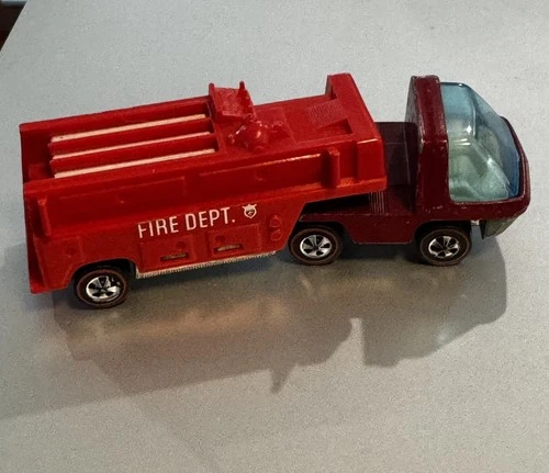 Vintage Hot Wheels Redline 1970 TOUGH Red ENAMEL Fire Truck Heavyweights - NR!
