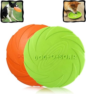 WELLXUNK Hunde Frisbees,Hund Scheibe, 2 Stück hundespielzeug Frisbee,Gummi 