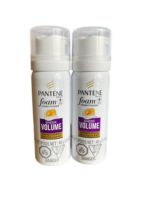 Lot of 2 Pantene Pro-V Foam Conditioner Sheer Volume 1.4 oz Travel Size NEW