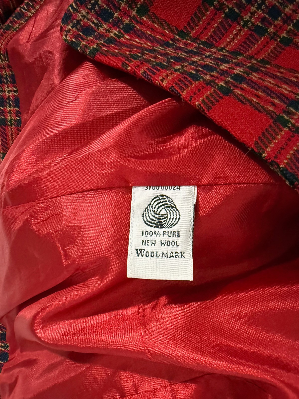 PENDLETON red plaid wool blazer jacket women's 16P - image 6