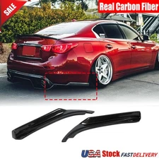 For 2014-2023 Infiniti Q50 Q50S Real Carbon Rear Bumper Side Corner Splitters