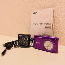 Nikon COOLPIX S3300 Purple Compact Digital Camera Tested Working Japan
