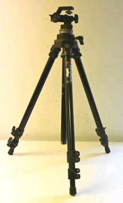 Bogen By Manfrotto Tripod 3221 055B/0920 Black Swivel/Tilt Head Made In Italy