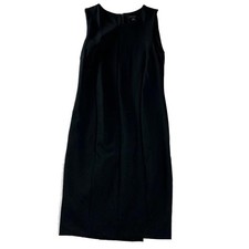 Ann Taylor Black Sheath Dress Minimalist Business Casual Size 8